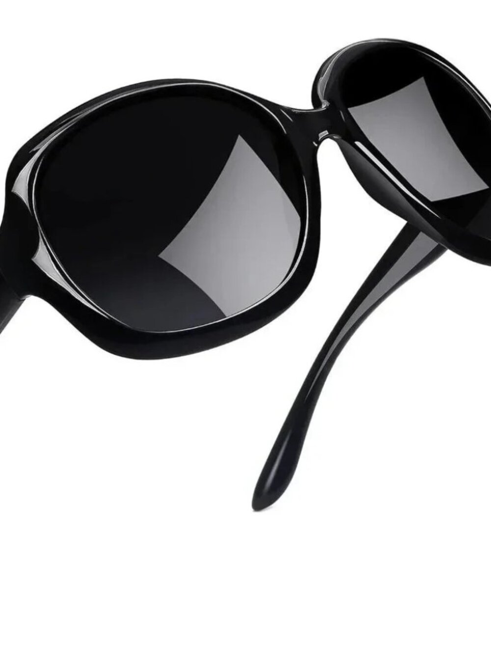 Women Black Polarized Sunglasses Trendy Big Ladies Shades Fashion Large Frame